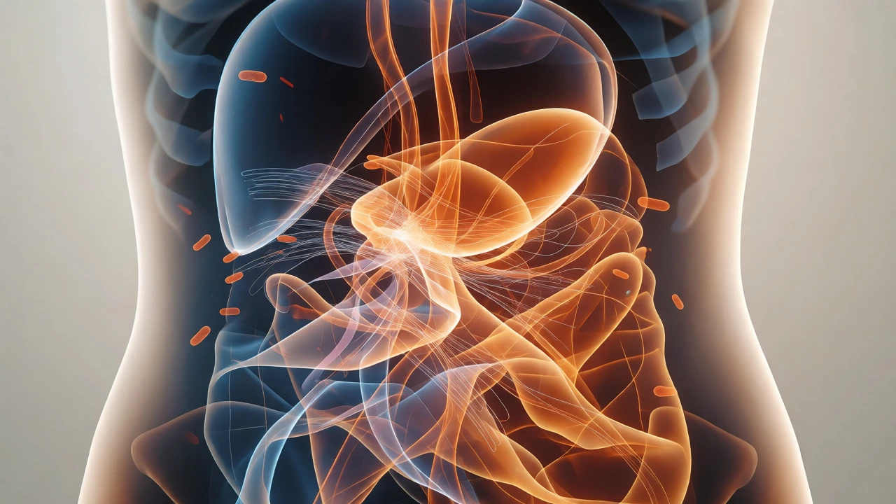 Abstract visualization of metabolic energy switching from sugar to fat